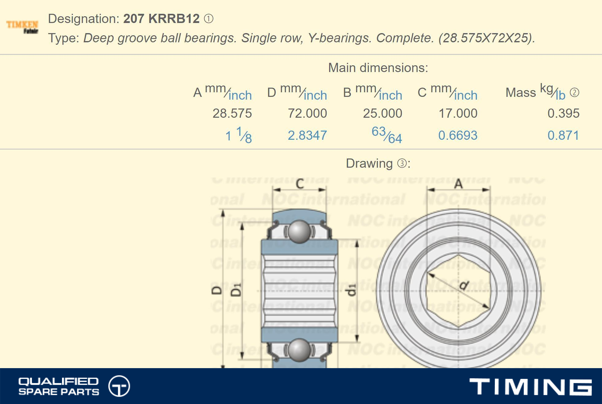 AGRICULTRUAL BEARING OE ST491B