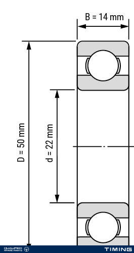 DEEP GROOVE BALL BEARING OE 69/22 2RS