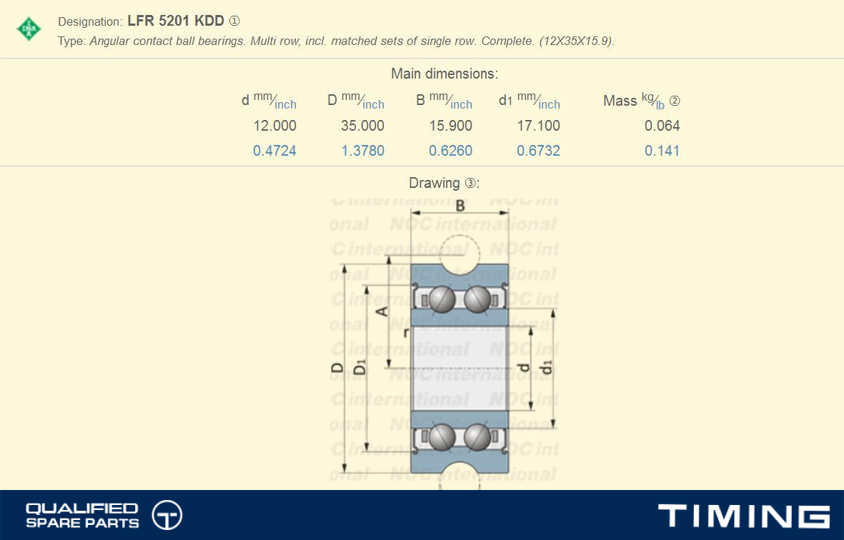 TRACK ROLLER BEARING OE LFR5201-10KDD