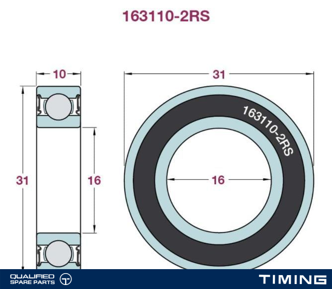 DEEP GROOVE BALL BEARING OE 163110 2RS