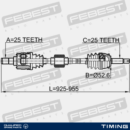 CV HALF SHAFT ASSEMBLY HYUNDAI 49500-B4700